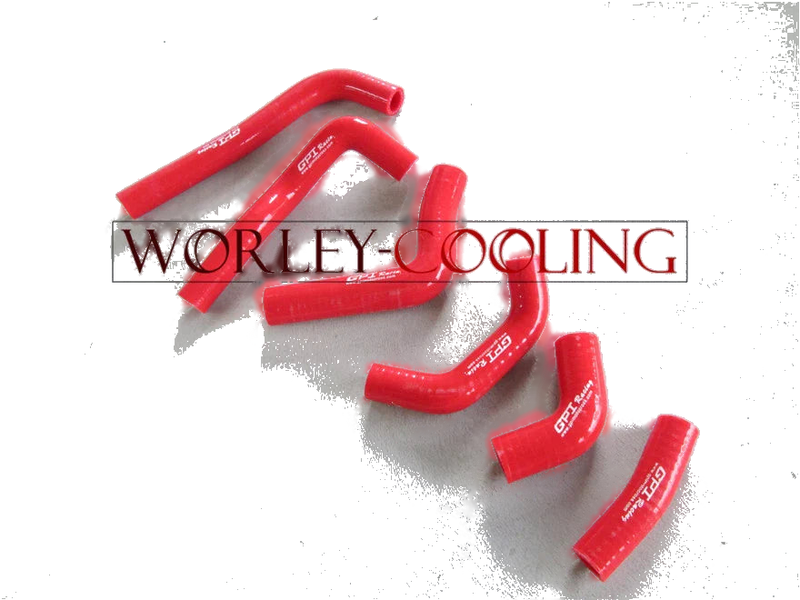 Honda CRF450R Aluminum Radiator + Red Silicone Hose (2002-2004)