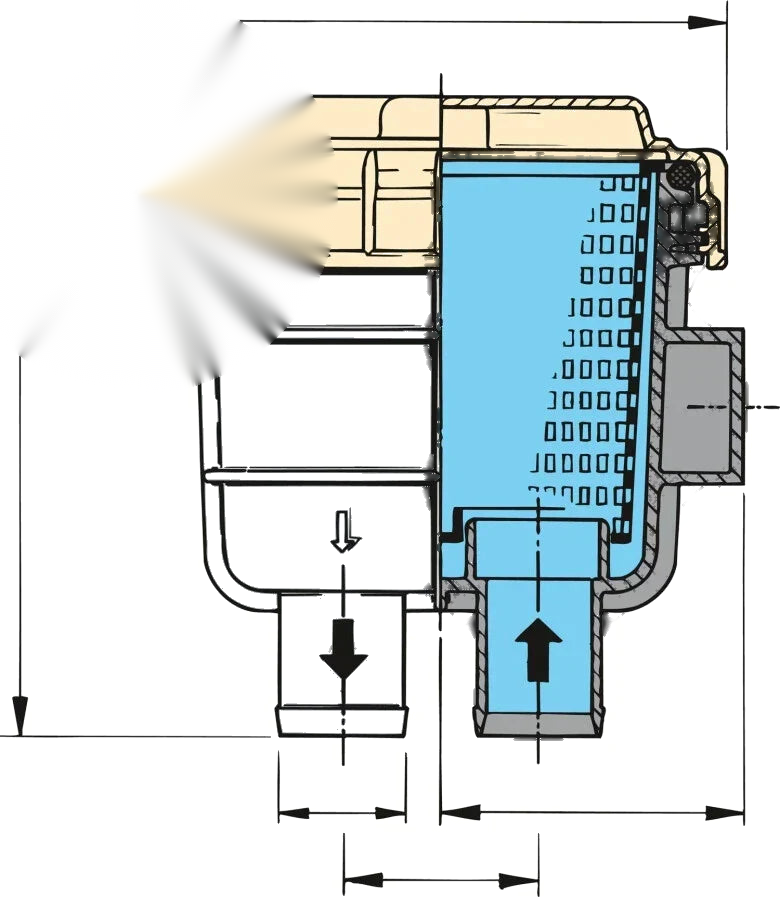 19mm Hose Connections VETUS Cooling Water Strainer Type 330