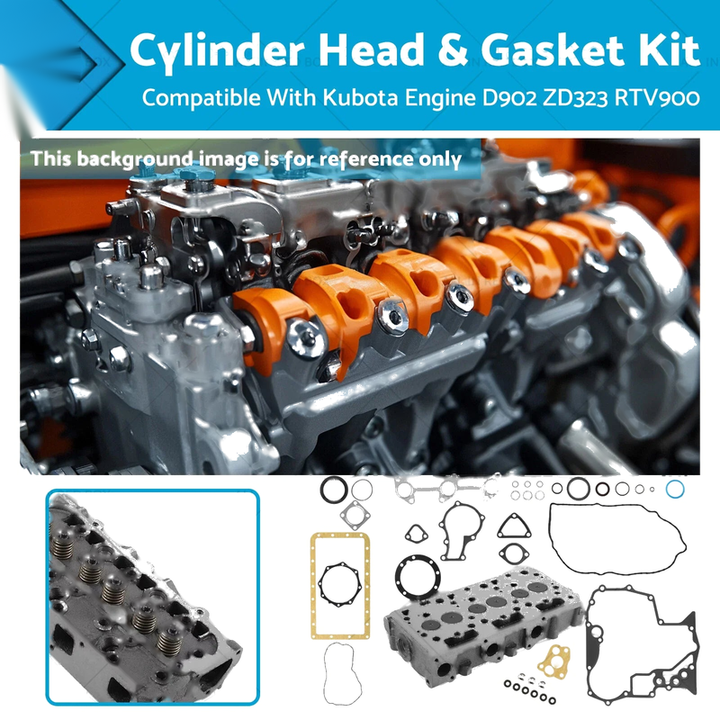 Kubota D902 ZD323 RTV900 Cylinder Head & Gasket Kit