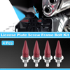 Universal Motorcycle License Plate Screws Cover 5.4cm Red 4 x