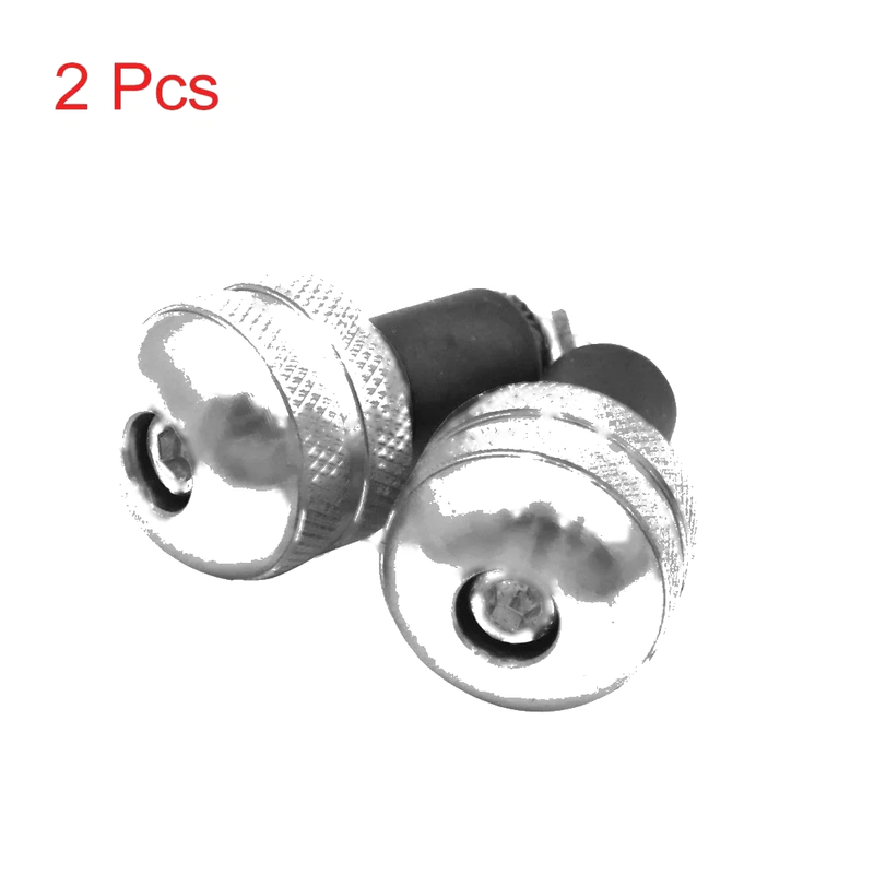 Honda 2 x End Cap / 17mm / Handlebar Dia Aluminum Alloy End Cap Silver Tone