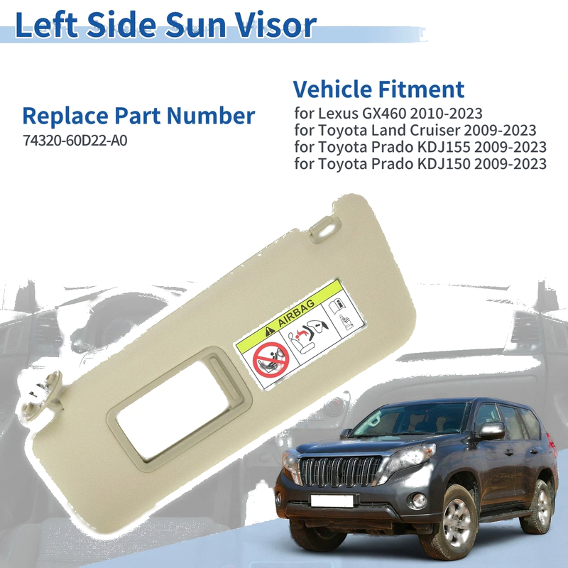 Lexus GX460 2010-2023 Beige Left Side Sun Visor