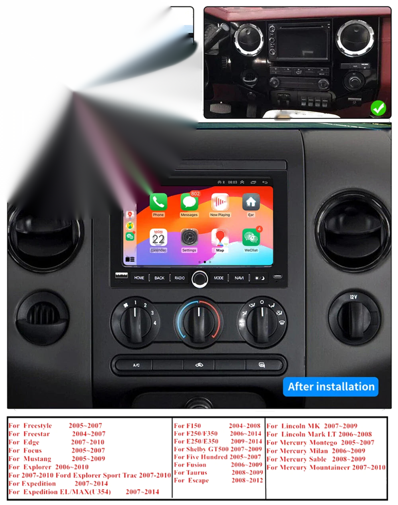Ford Lincoln Mercury 7" Android 13 Stereo Radio GPS Navigation (2015-2023)