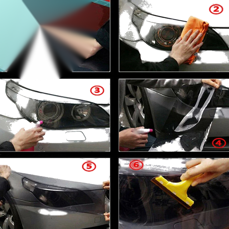 Sticker Headlight Film 1 Roll Taillight 40cm x 150cm Tint Black Smoke Boats