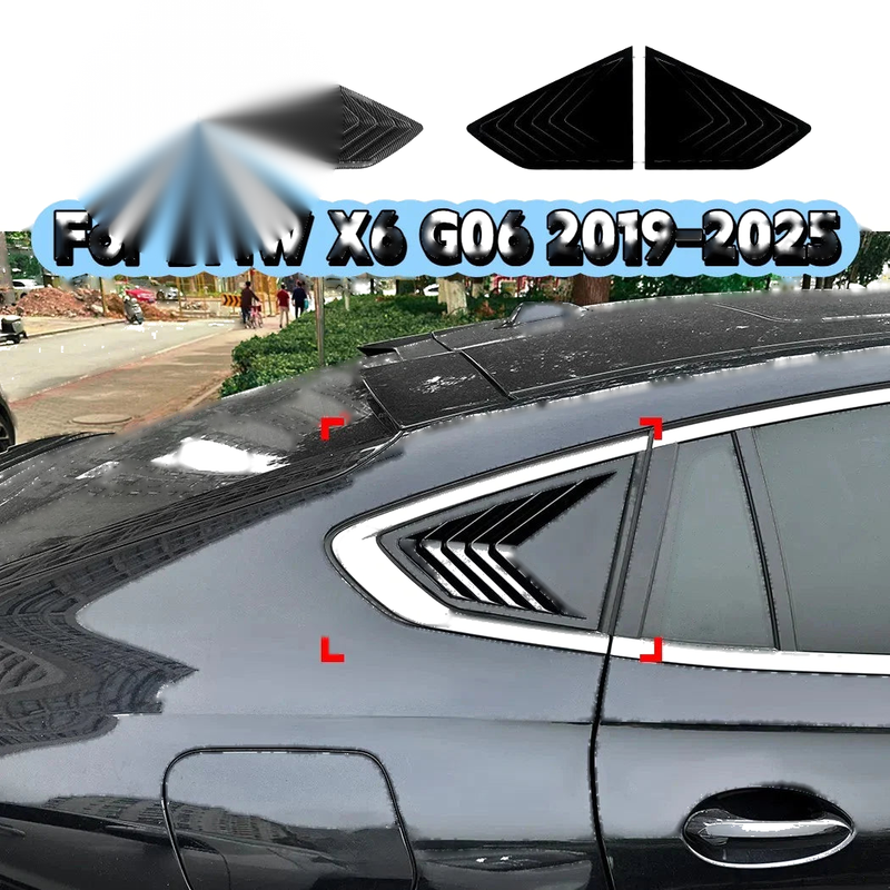 BMW X6 G06 Add-On Rear Window Quarter Glass Duct Louver Vent Covers