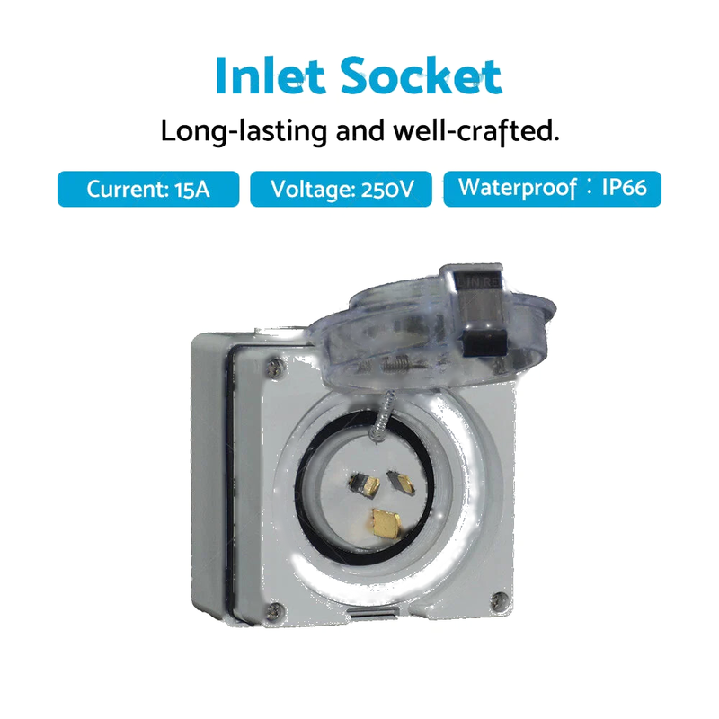 Caravan Motor Home RV 15A 3-Pin Power Inlet Socket (250V)