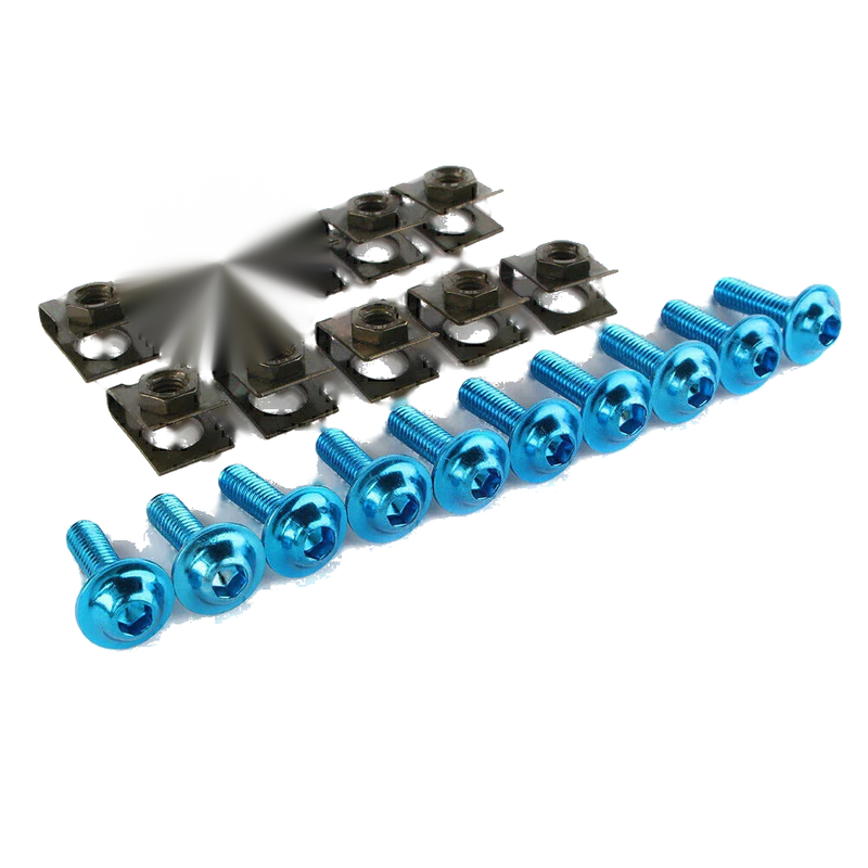 10 x CNC Motorcycle M6 Body Fairing Bolts Fasteners Clips Blue