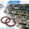 Oil Seal 100x130x12mm 2 x Seal Ring Rotary Shaft FKM Rubber Brown