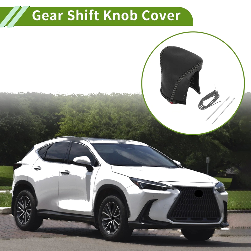 Lexus ES300h 2018-2023 Black Grey Faux Leather Gear Shift Knob Cover
