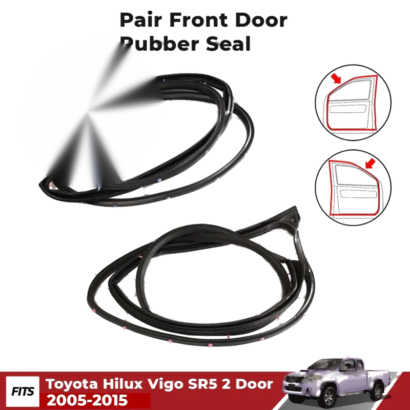 Door Rubber Seal Pair LH+RH Fits Toyota Hilux Vigo KUN16 26 SR5 2D 2005-2015 D09