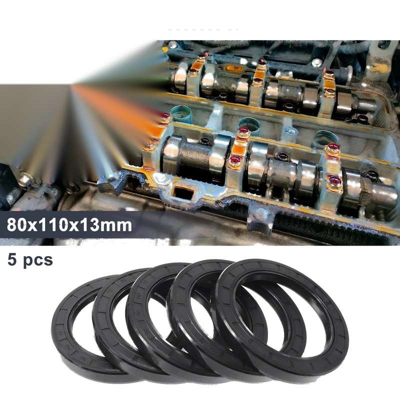 MakeModel Oil Seal 80x110x13mm Black 5 Pcs