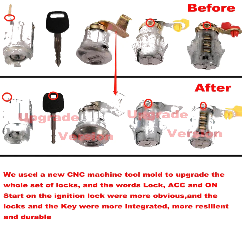 Toyota Pickup 2 x Ignition Door Locks & Gas Lock with 2 Keys (1987–1997)
