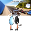 M8/M10 Motorcycle Rear View Mirrors 2 x Handlebar Mirrors Black Orange Aluminum
