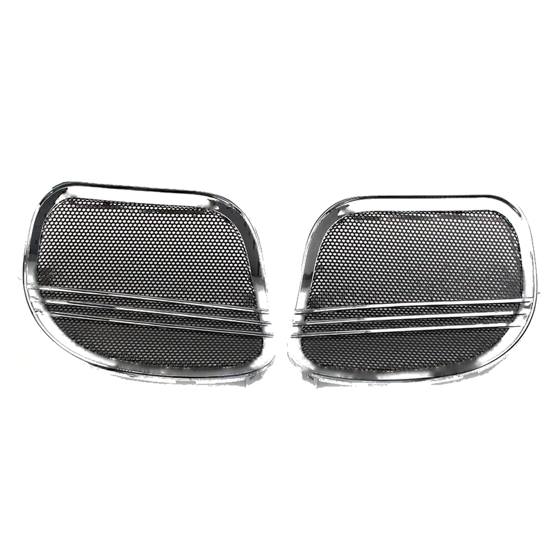 Harley Road Glide Chrome Tri-Line Speaker Grills Cover Trim (2015-2021)