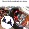 Motorcycle 2 x 0.59" Aluminum Alloy Plastic Slider Frame Blue