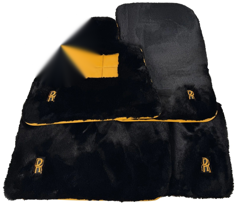 Rolls Royce Ghost Series II (2015-2020) - Yellow Leather Sheepskin Floor Mats