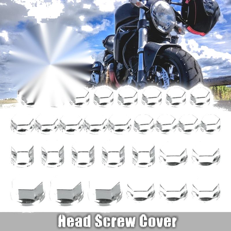 Motorcycle Motorbike 1 Set Screw Cap Silver Tone