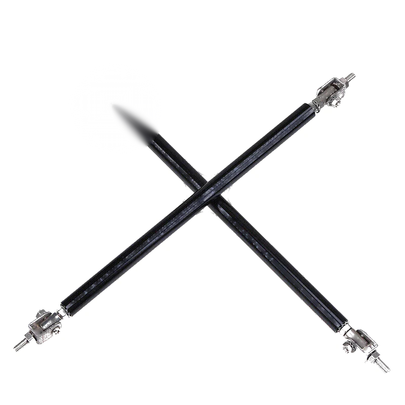 Honda 8" Black Adjustable Front Bumper Lip Splitter Strut Rods