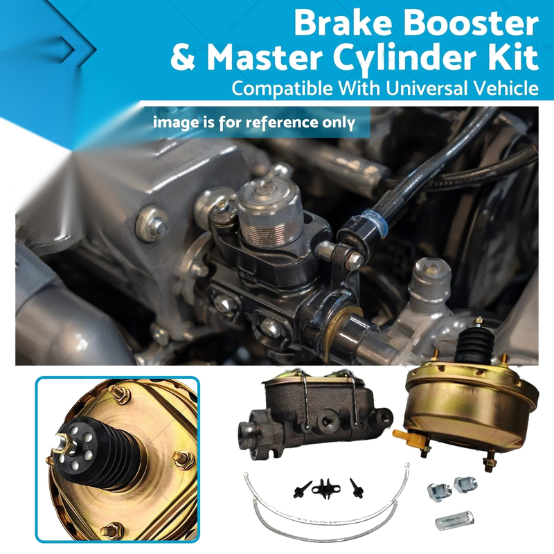Universal Car 7" Brake Booster & 1-1/8" Bore Master Cylinder