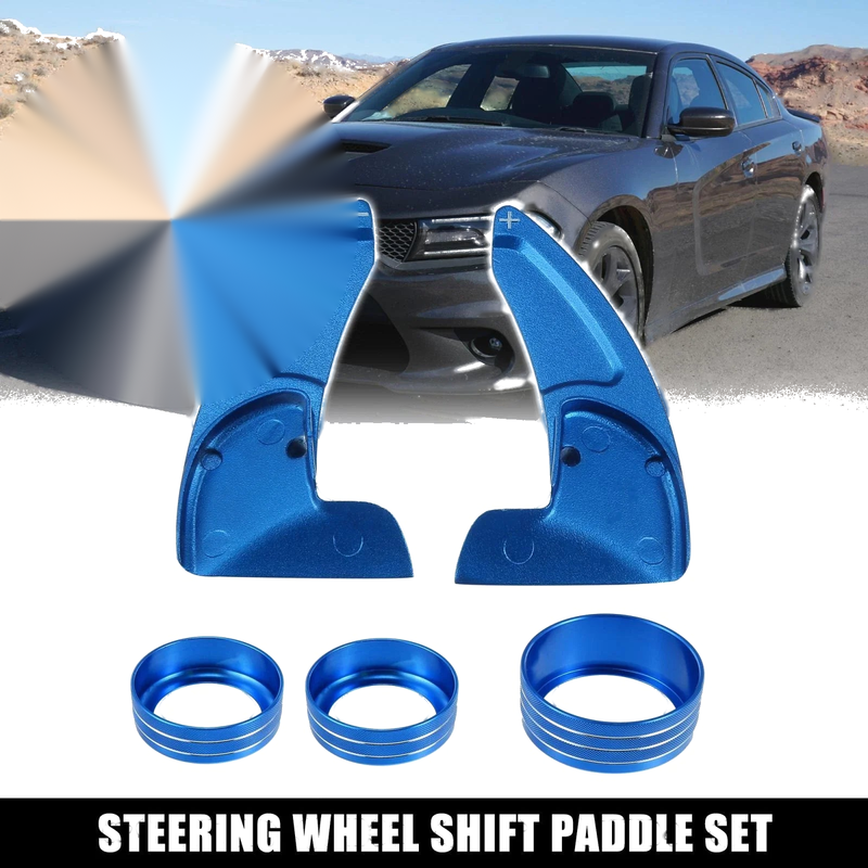 Dodge Charger Blue Steering Paddle Shifter Cover Ring Trim AC Volume