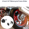 Motorcycle 14mm Aluminum Alloy Motorcycle Slider Frame Silver Tone
