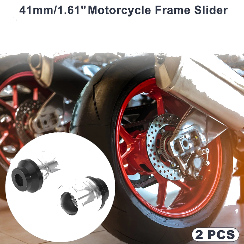 Motorcycle 14mm Aluminum Alloy Motorcycle Slider Frame Silver Tone