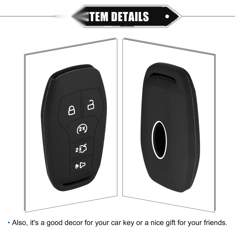 Ford Fusion (2013-2020) Black Car Key Fob Cover
