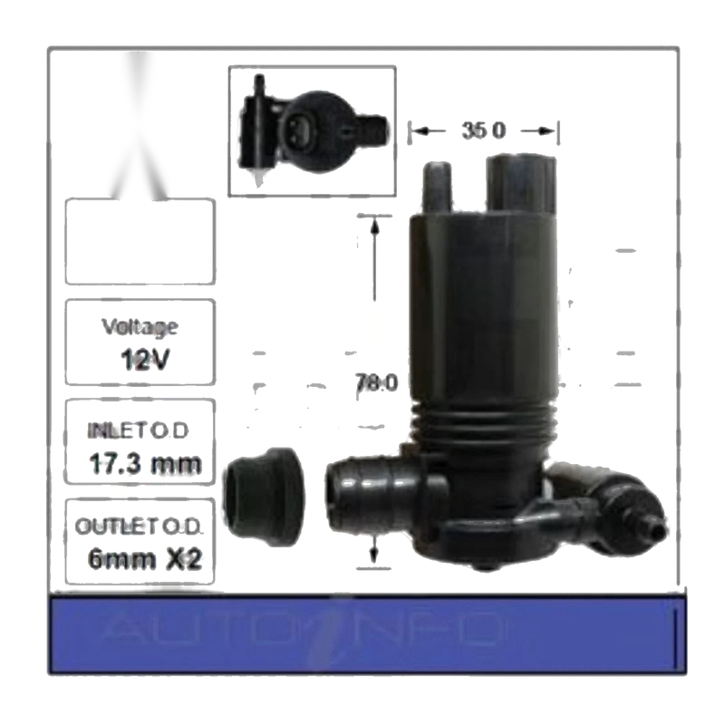 Nissan Pulsar C12 Washer Pump Front/Rear (2013-2017)