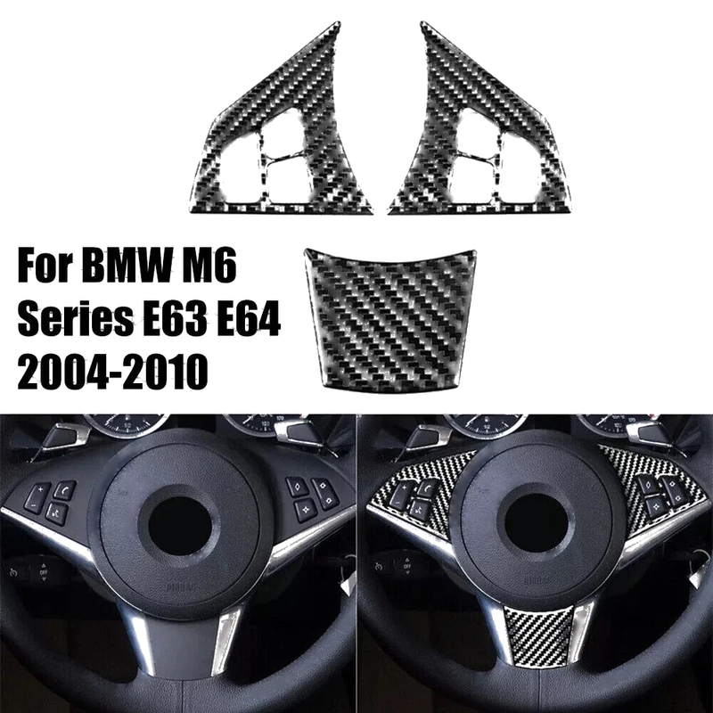BMW 6 Series Pack of Three Six Series Carbon Fiber Steering Wheel Covers