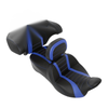 Harley Street Glide Black Blue Driver Passenger Gel Seat Backrests (14-23)