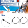 2 x 16ft 197 Inch Marine Throttle Shift Control Box Cable with Clevis Black