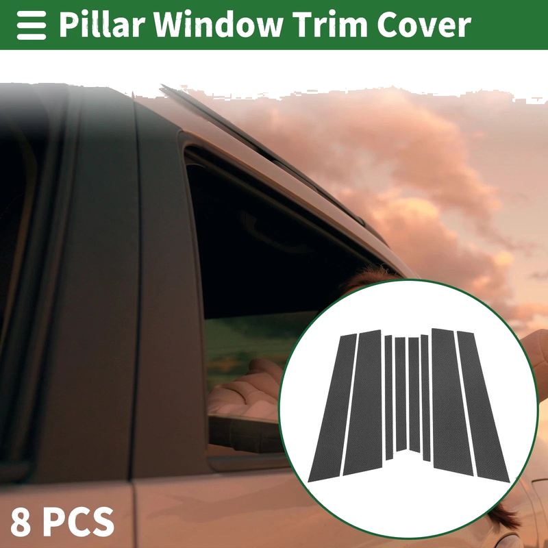 BMW X3 (2018-2024) Carbon Fiber Black 8 Pcs Door Pillar Window Trim