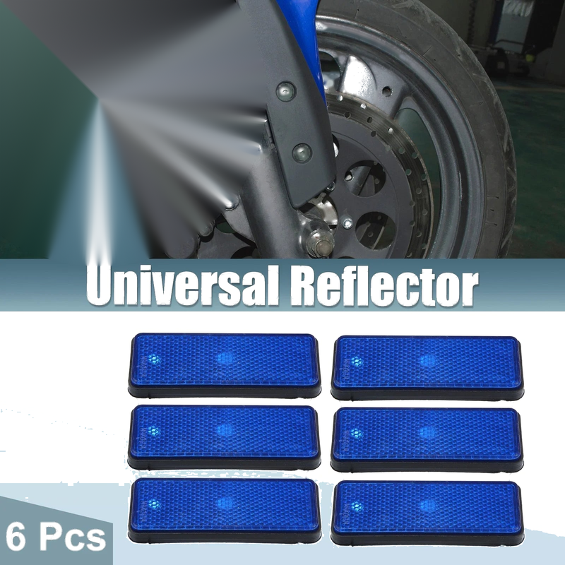 Motorcycle Garbage Cans Blue 6 Pcs Universal Rectangle Reflectors