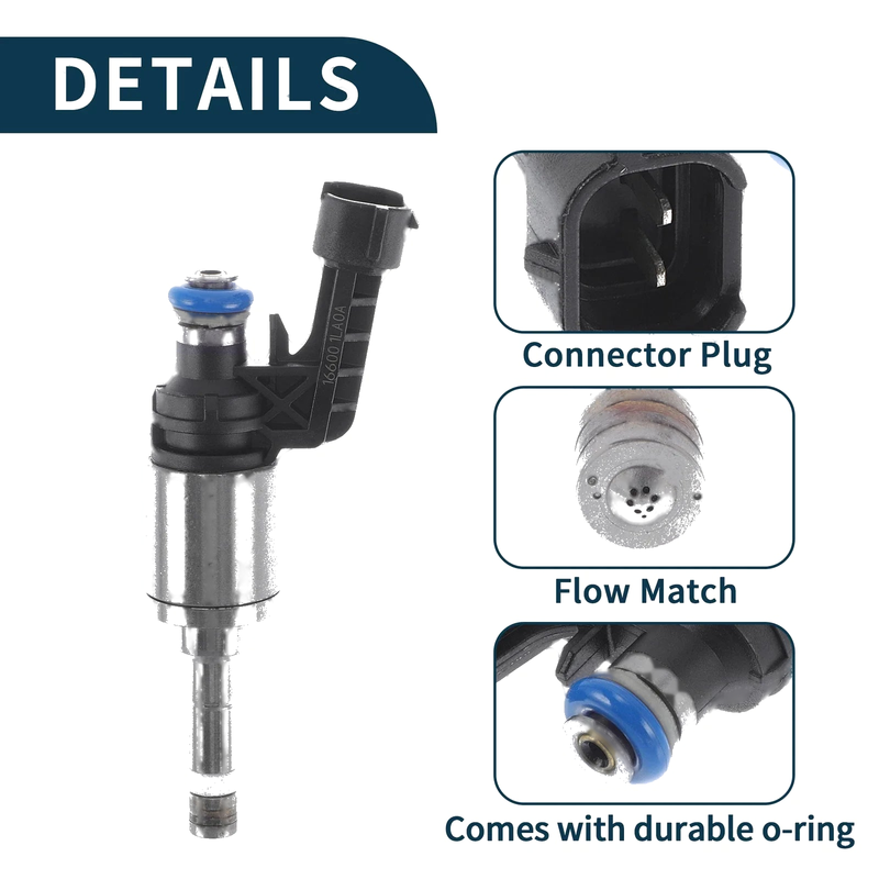 Infiniti QX56 1 Pc Black Silver Tone Fuel Injector 5.6 (2011-2013)