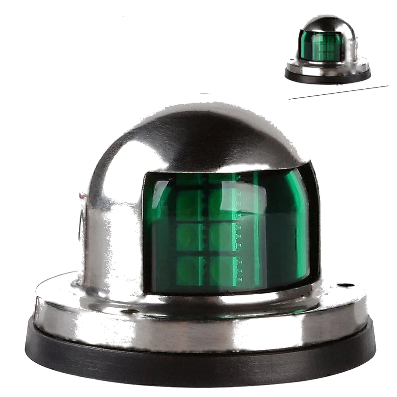 Yacht Pontoon Boat 12V Green LED Navigation Bow Light
