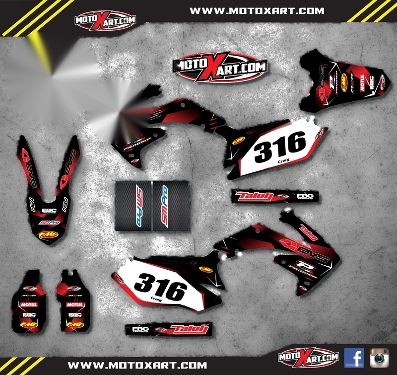 Honda CRF 450 Full Custom Graphic Stickers (2009-2012)