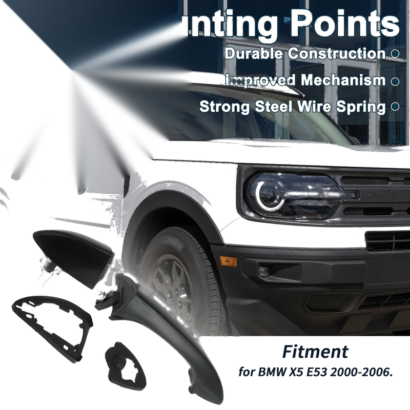 BMW X5 E53 Black Front Right Exterior Door Handle (2000-2006)