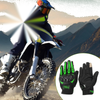 L Motorcycle Glove Breathable Full Finger Nylon Outdoor Gloves Green 1 Pair