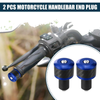Motorcycle Handlebar End Plug 18-20mm 2 x Aluminum Alloy Universal Blue