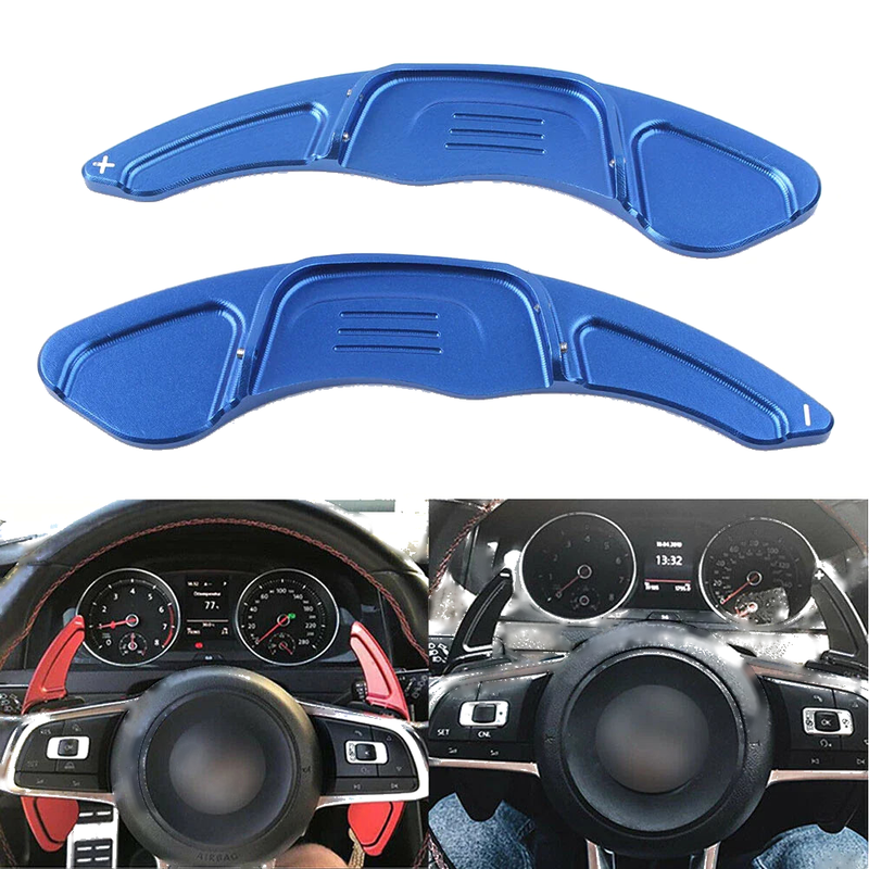 VW Golf 7 MK7 Blue Steering Wheel Paddle Shifters (2015 - Present)