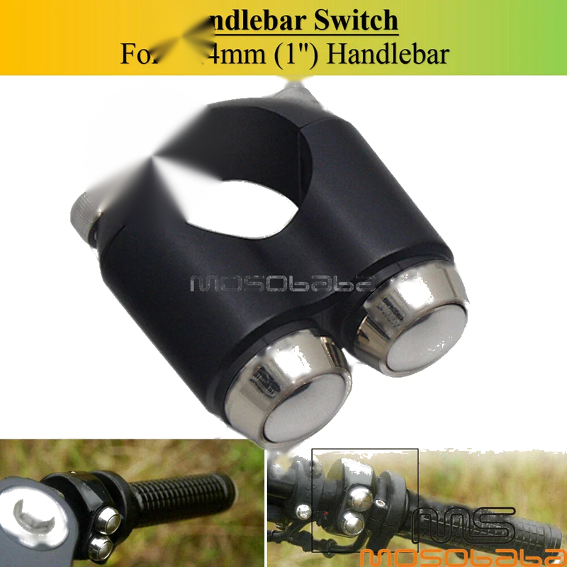 Cafe Racer 1" Bars Aluminum  Button Light Switch