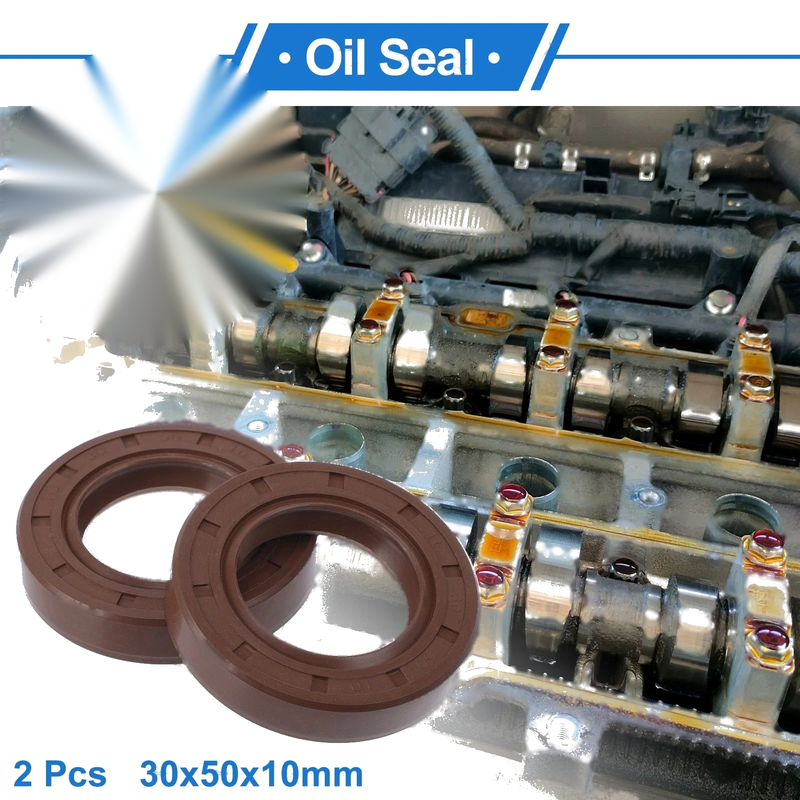 Oil Seal 30x50x10mm Rotary Shaft Seal FKM Rubber Brown 2 x