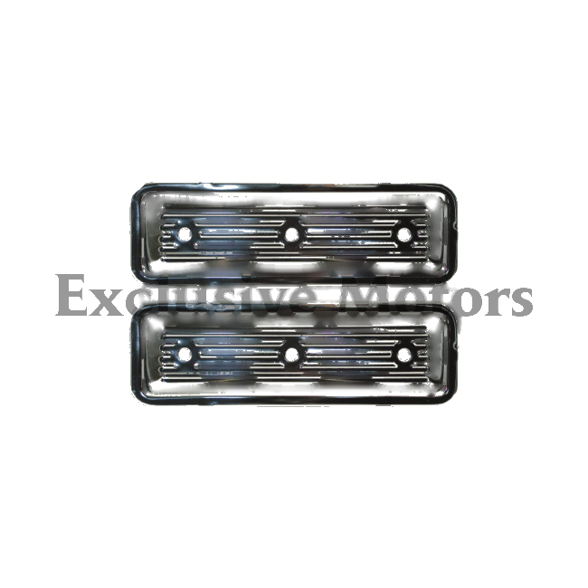 Holden 6cyl Side Plate Covers Chrome Finned (1963-1984)