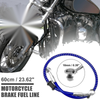 Motorcycle Fitting Ends 60cm 10mm Braided Brake Clutch Oil Hoses Blue