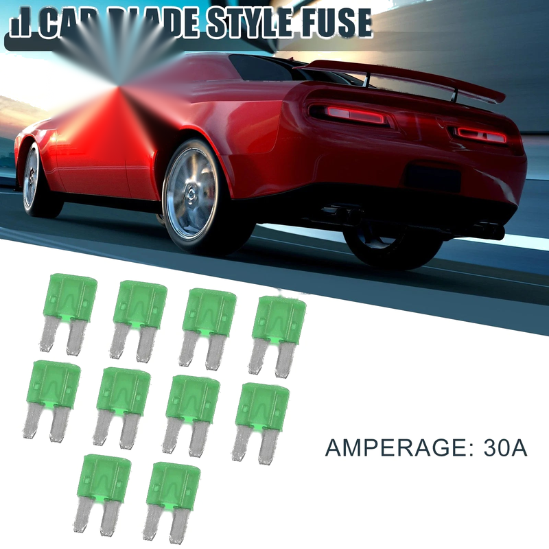 Boat Truck RV Camper Motorcycle 10pcs 30A Green Car Mini Blade Fuse