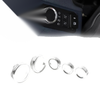 Ford Maverick 5 x Silver AC Headlight Radio Switch Knob Rings (2022-2023)