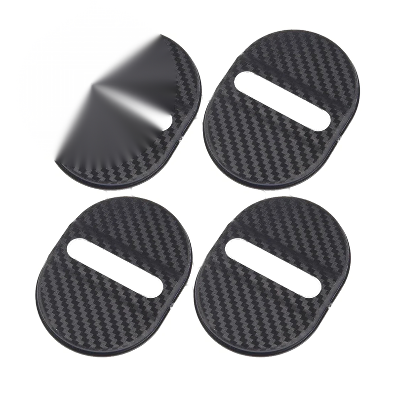 Carbon Fiber Car Door Lock Protective Cover Anti Rust Cushion