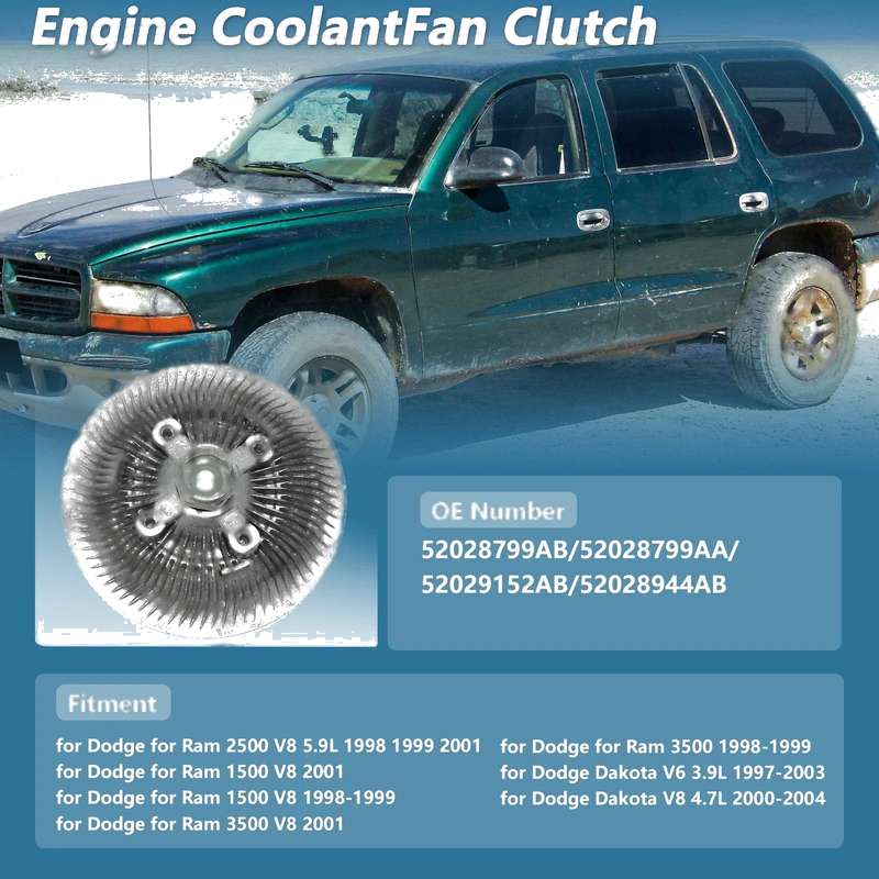 Dodge Ram 2500 V8 Engine Cooling Fan Clutch (1998 - 1999, 2001)