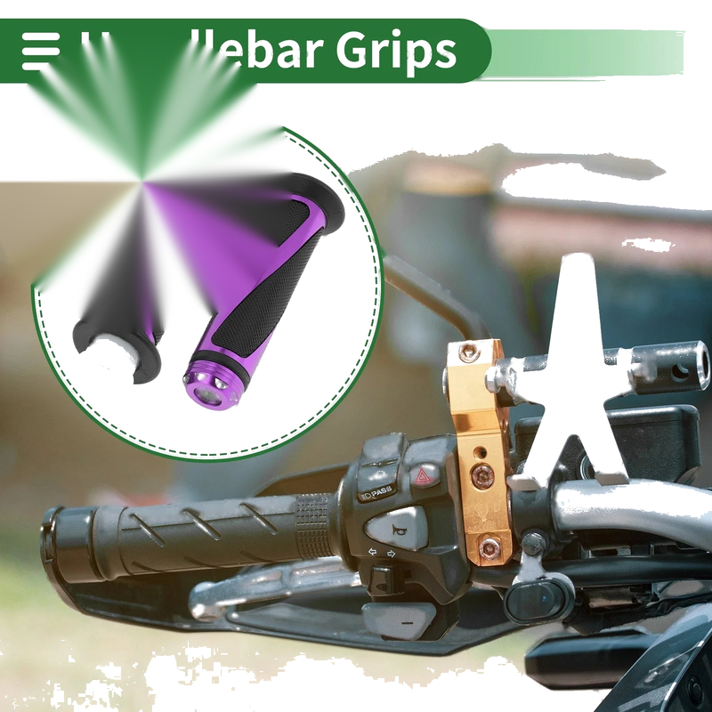 Motorcycle Purple 7/8" 22mm Hand Grips Cover Kit