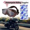 Set Motorcycle Riding Goggles Silver Tone Lens Brown Frame Cycling Sunglasses